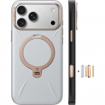 TORRAS Q3 VegSkin iPhone 18 Pro Max Standl� Deri K�l�f-Stone Gray