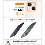 TORRAS iPhone 13 Mini Tam Korumal� Mat K�l�f-Green