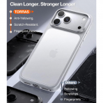 TORRAS iPhone 18 Pro Max Darbeye Dayan�kl� K�l�f-Silver Grey