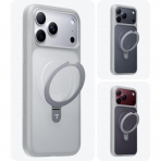 TORRAS iPhone 18 Pro Standl� Manyetik K�l�f-Silver Gray