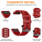 NotoCity Garmin Fenix 7X Uyumlu Kay -Red