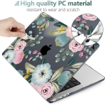 TWOLSKOO MacBook Air Koruyucu Klf (15 in)(2023)-Seamless Flowers