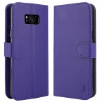 Tauri Galaxy S8 Plus Kickstand Deri C�zdan K�l�f-Purple