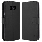 Tauri Galaxy S8 Plus Kickstand Deri C�zdan K�l�f-Black