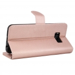 Tauri Galaxy S8 Plus Kickstand Deri C�zdan K�l�f-Rose Gold