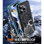 Temdan Apple iPhone 16 Pro Su Geirmez Mag Klf -Blue