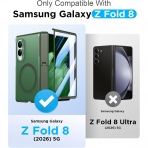 Temdan Galaxy Z Fold 8 MagSafe Ekran Koruyuculu K�l�f-Green
