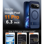 Temdan Google Pixel 11 Pro Manyetik Standl� K�l�f-Blue