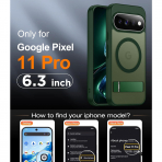 Temdan Google Pixel 11 Pro Manyetik Standl� K�l�f-Green