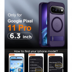 Temdan Google Pixel 11 Pro Manyetik Standl� K�l�f-Purple