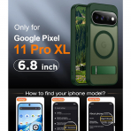 Temdan Google Pixel 11 Pro XL Manyetik Standl� K�l�f-Green