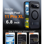 Temdan Google Pixel 11 Pro XL Manyetik Standl� K�l�f-Black