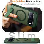 Temdan Google Pixel 11 Uyumlu Manyetik Standl� K�l�f-Green