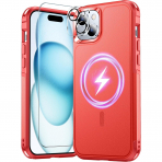 Temdan Manyetik iPhone 15 Klf -Red