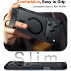 Temdan Manyetik iPhone 18 Pro Standl� K�l�f-Black