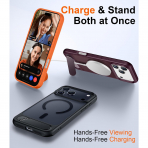 Temdan Manyetik iPhone 18 Pro Standl� K�l�f-Dark Cherry