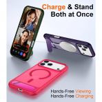 Temdan Manyetik iPhone 18 Pro Standl� K�l�f-Hot Pink
