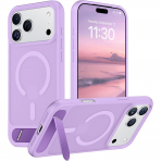 Temdan Manyetik iPhone 18 Pro Standl� K�l�f-Light Purple