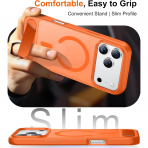 Temdan Manyetik iPhone 18 Pro Standl� K�l�f-Orange