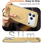 Temdan Manyetik iPhone 18 Pro Standl� K�l�f-Light Brown