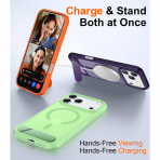 Temdan Manyetik iPhone 18 Pro Standl� K�l�f-Light Green