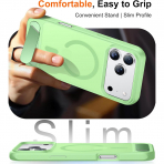 Temdan Manyetik iPhone 18 Pro Standl� K�l�f-Light Green