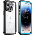 Temdan iPhone 14 Pro Max Su Geirmez Klf (MIL-STD-810G)-Blue