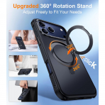 Temdan iPhone 18 Pro Max 360 Manyetik Standl� K�l�f-Black
