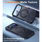 Temdan iPhone 18 Pro Max 360 Manyetik Standl� K�l�f-Black