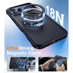 Temdan iPhone 18 Pro Max 360 Manyetik Standl� K�l�f-Black