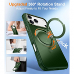 Temdan iPhone 18 Pro Max 360 Manyetik Standl� K�l�f-Green