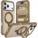 Temdan iPhone 18 Pro Max 360 Manyetik Standl� K�l�f-Brown
