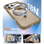 Temdan iPhone 18 Pro Max 360 Manyetik Standl� K�l�f-Brown