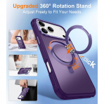 Temdan iPhone 18 Pro Max 360 Manyetik Standl� K�l�f-Purple