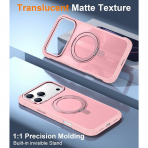 Temdan iPhone 18 Pro Max 360 Manyetik Standl� K�l�f-Pink