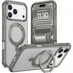 Temdan iPhone 18 Pro Max 360 Manyetik Standl� K�l�f-Gray