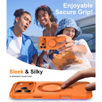 Temdan iPhone 18 Pro Max 360 Manyetik Standl� K�l�f-Orange