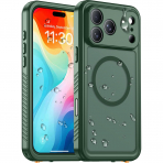 Temdan iPhone 18 Pro Max Su Ge�irmez Manyetik K�l�f-Green