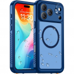 Temdan iPhone 18 Pro Max Su Ge�irmez Manyetik K�l�f-Blue