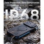 Temdan iPhone 18 Pro Max Su Ge�irmez Standl� K�l�f-Blue