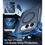 Temdan iPhone Duo Manyetik Gizli Standl� K�l�f -Blue