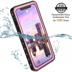 Temdan iPhone XS Max Su Geirmez Klf  (MIL-STD-810G)-Pink