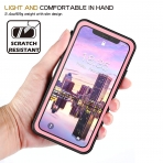 Temdan iPhone XS Max Su Geirmez Klf  (MIL-STD-810G)-Pink