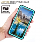 Temdan iPhone XS Max Su Geirmez Klf  (MIL-STD-810G)-Blue