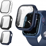 Tensea Apple Watch 9/8/7 41mm Bumper Klf -Clear/Black/Blue