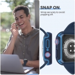 Tensea Apple Watch 9/8/7 Uyumlu Ekran Koruyuculu Klf (41mm)-Clear/Black/Blue