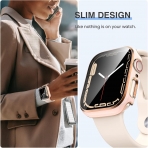 Tensea Apple Watch 9/8/7 Uyumlu Ekran Koruyuculu Klf (41mm)-Clear/Black-Rose Gold/Pink-Rose Gold