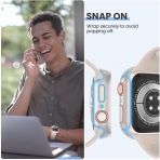 Tensea Apple Watch 9/8/7 Uyumlu Ekran Koruyuculu Klf (41mm)-Clear/Starlight/Black
