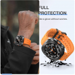 Tensea Bumper Galaxy Watch Ultra 47mm Bumper K�l�f-Matte Black/Orange