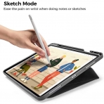 Tomtoc iPad Pro Kalem Blmeli Klf (12.9 in)-Black